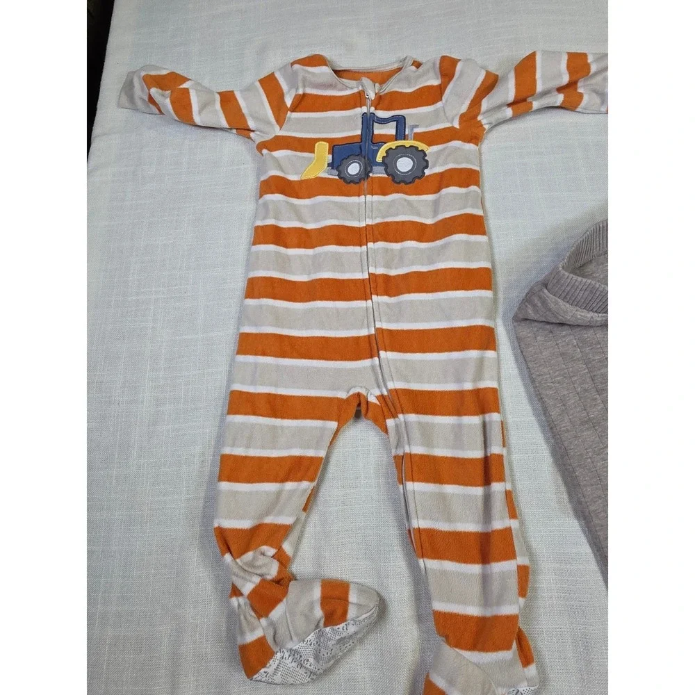 Baby Boy 18M Clothes Lot Rabbit Bear Organic Stripe Shirt Ribbed Pants Sleeper